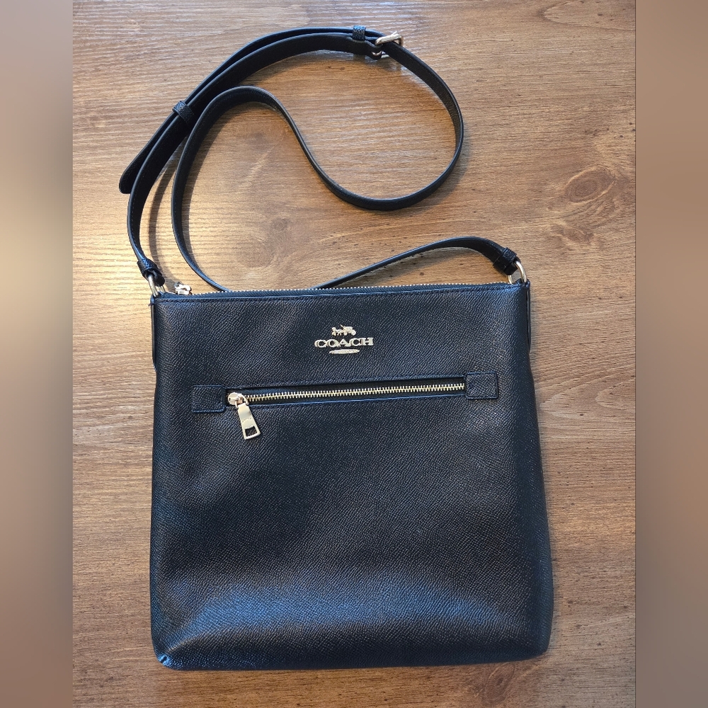Coach Rowan Mini Black File Crossbody Leather Bag